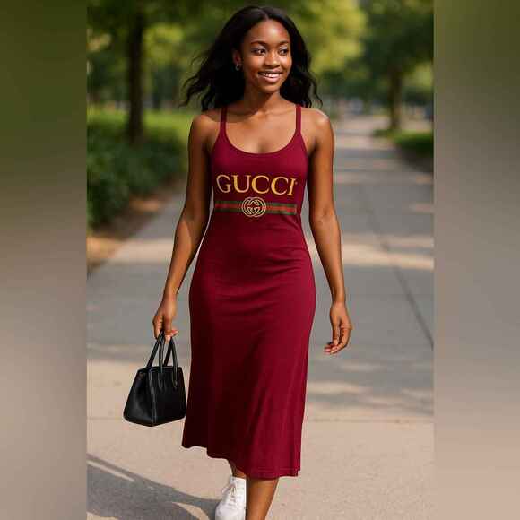 White Designer- Purple T-Shirt Dress with Iconic Stripe Detail - Picture 4 of 4